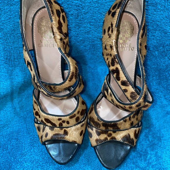 Vince Camuto heels sandals leopard print size 8 - Picture 1 of 7